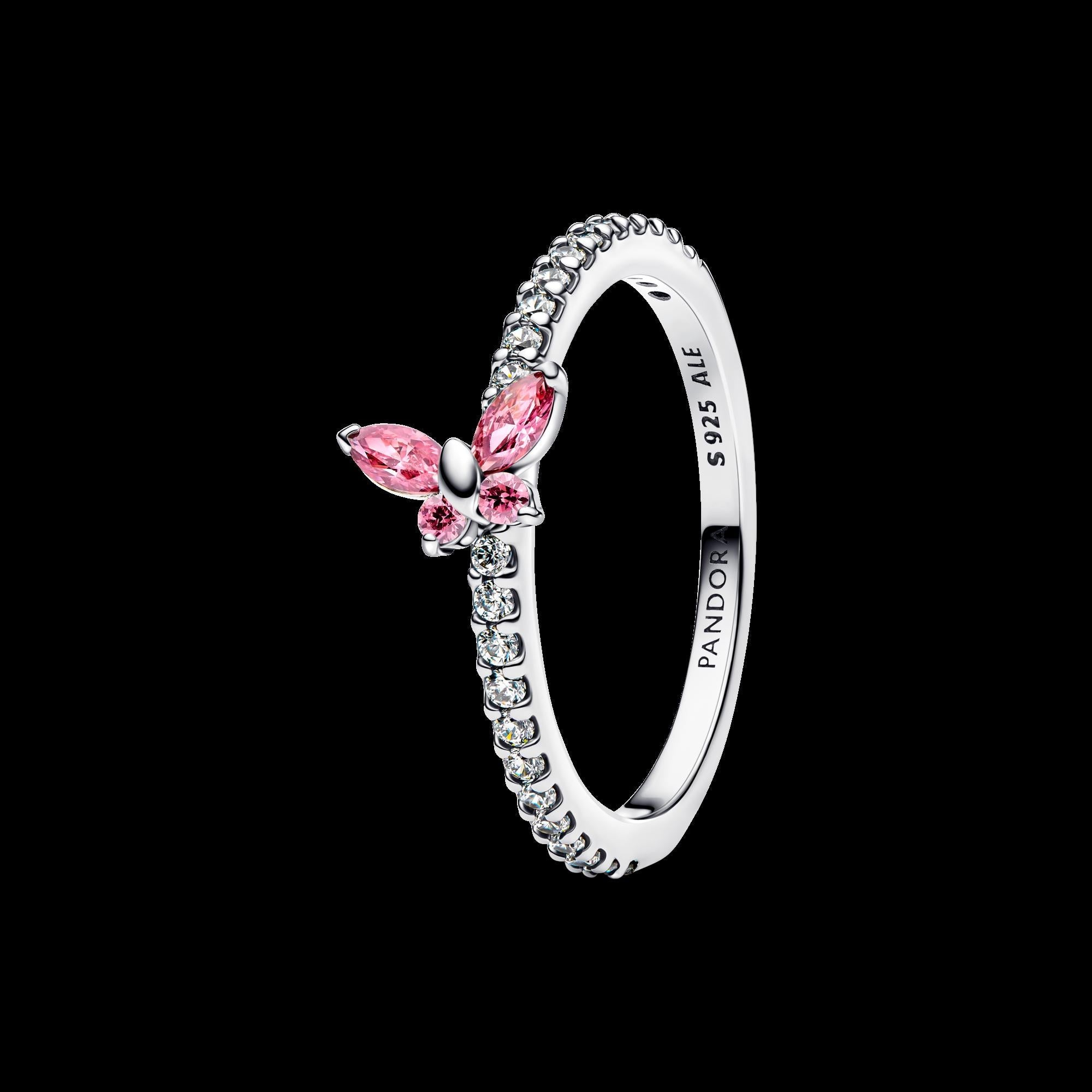 Sparkling Pink Bow Ring