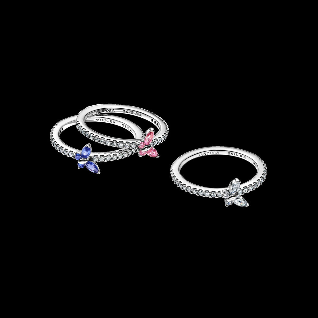 Celestial Blue Sparkling Moon Ring