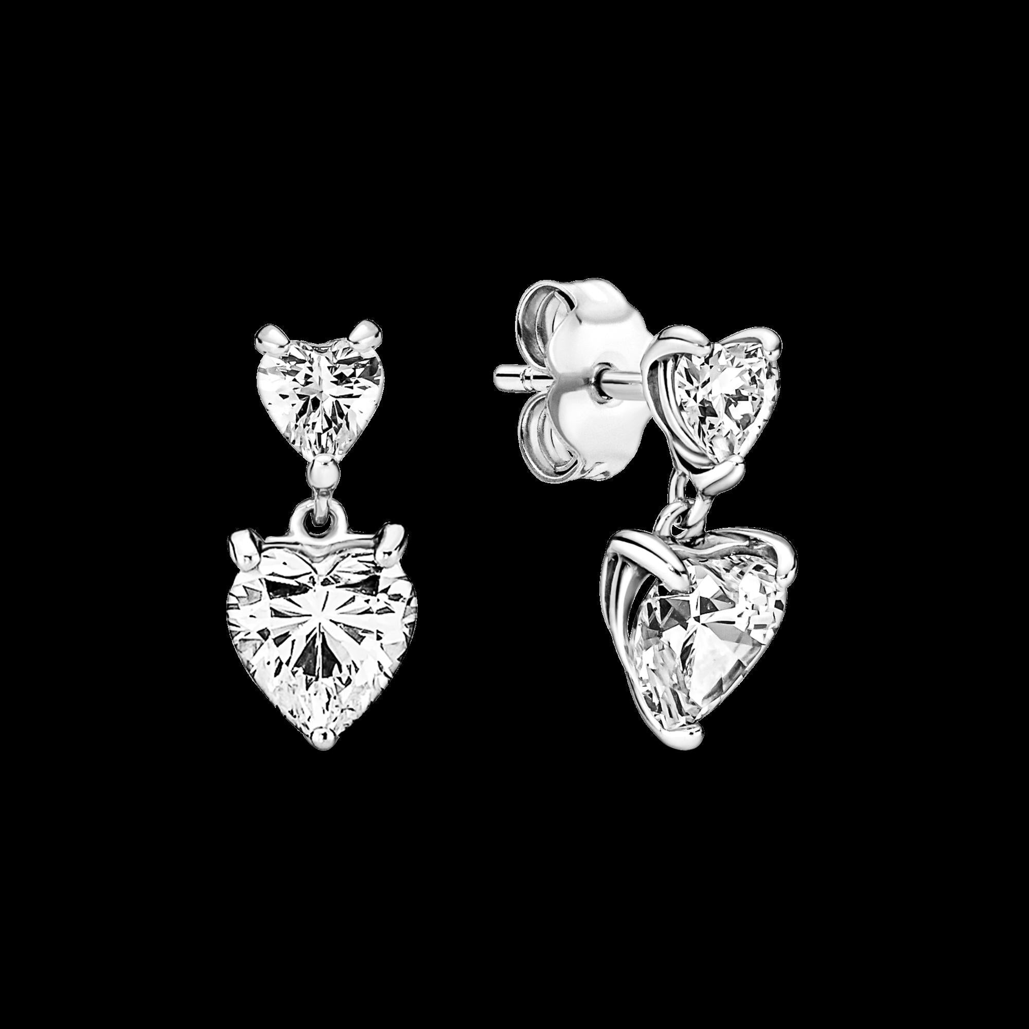 Elevated Pink Heart Stud Earrings