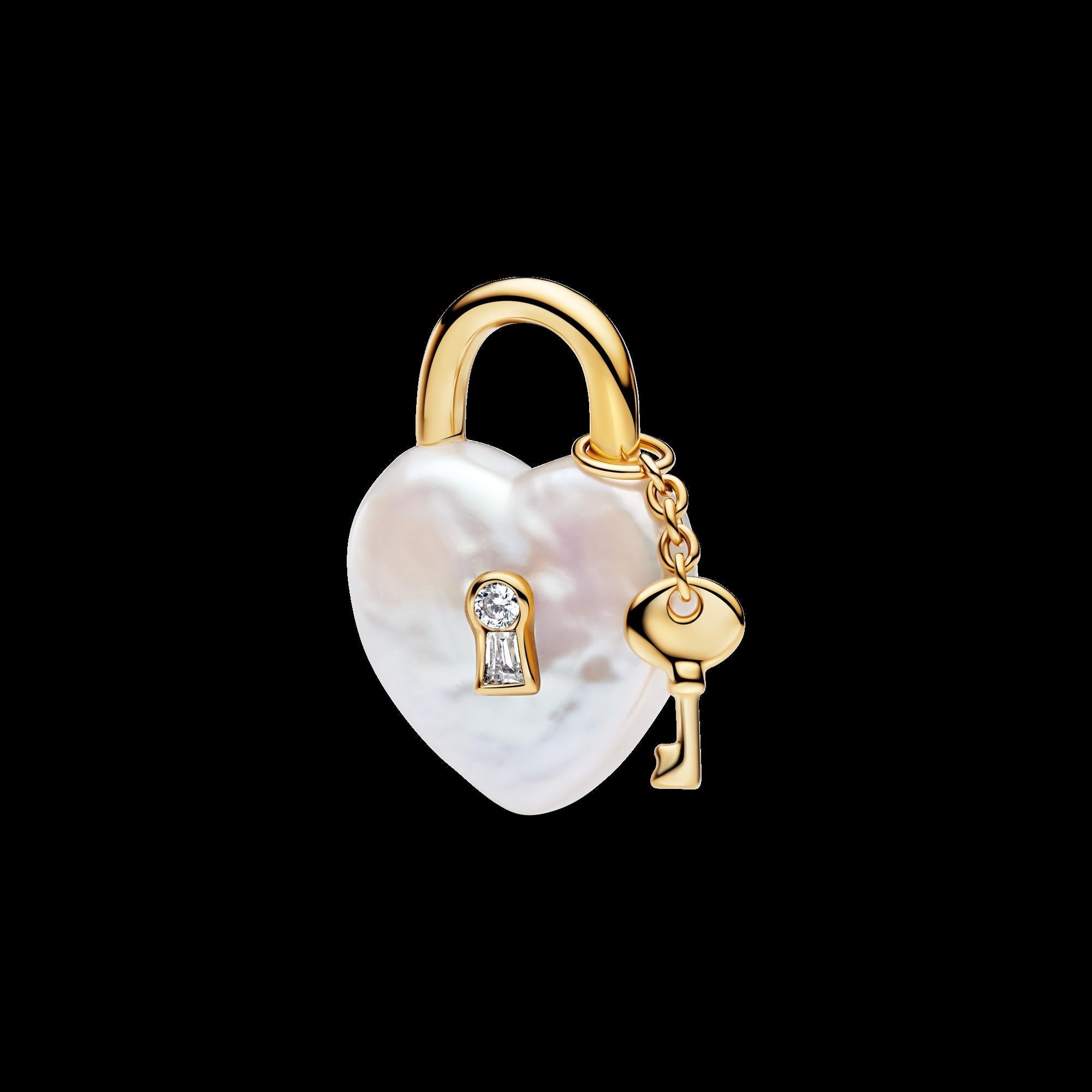 Treated Freshwater Cultured Baroque Pearl Padlock Dangle Charm