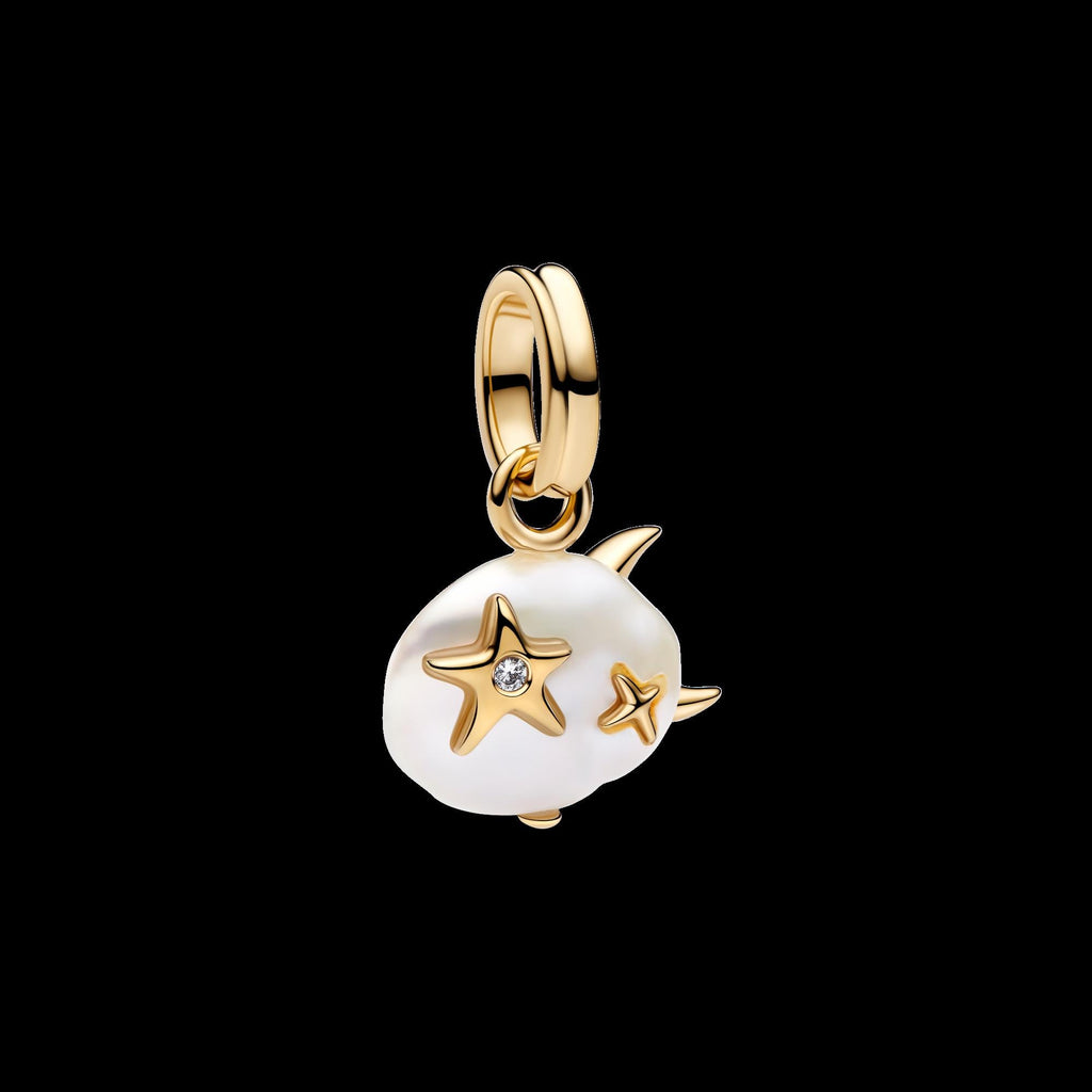 Treated Freshwater Cultured Baroque Pearl Padlock Dangle Charm